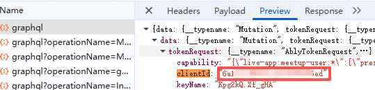 Copy the highlighted clientId value